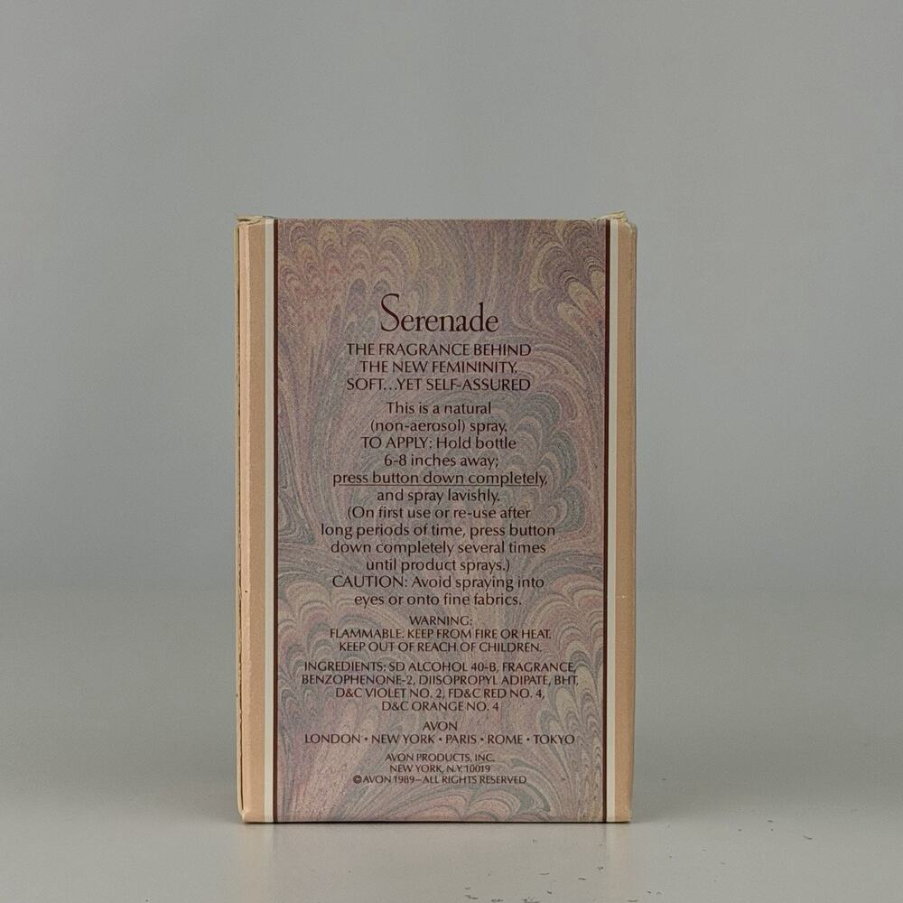 Vintage 1989 Avon Serenade Cologne Spray Perfume New Open Box 1.5 fl oz - Picture 3 of 3